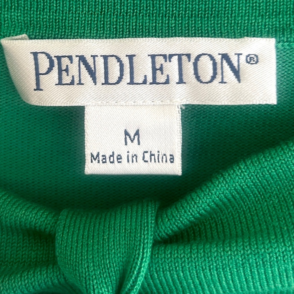 PENDLETON Kelly Green Bow Neck Silk Blend Sweater Retro Preppy Old Money | Sz M - Picture 2 of 12